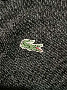 Lacoste Crocodile Logo Black 100% Cotton Short Sleeve Classic Fit Polo Shirt